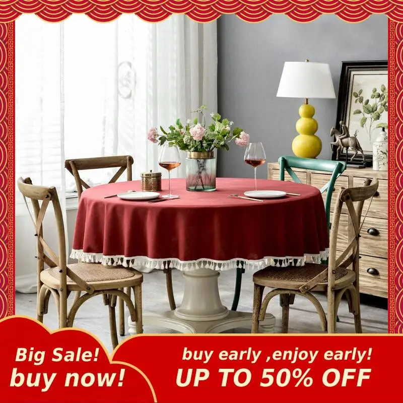 Скатерть для стола MIHE ZB9 декоративная Водонепроницаемая круглая скатерть