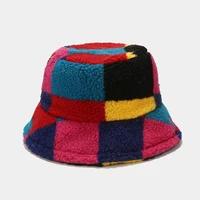 bucket hat fluffy women autumn winter warm casual holiday outdoor accessory for young lady