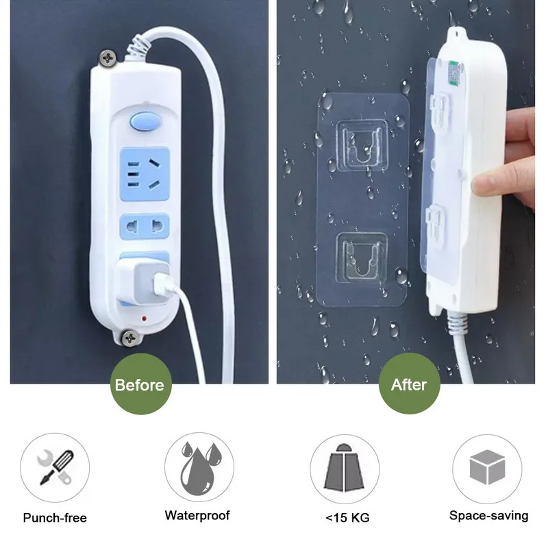 

3/6/12 Pairs Double-Sided Adhesive Wall Hook Bathroom Transparent Wall Storage Sucker Hooks Kitchen Multi-Purpose Hanger Hooks