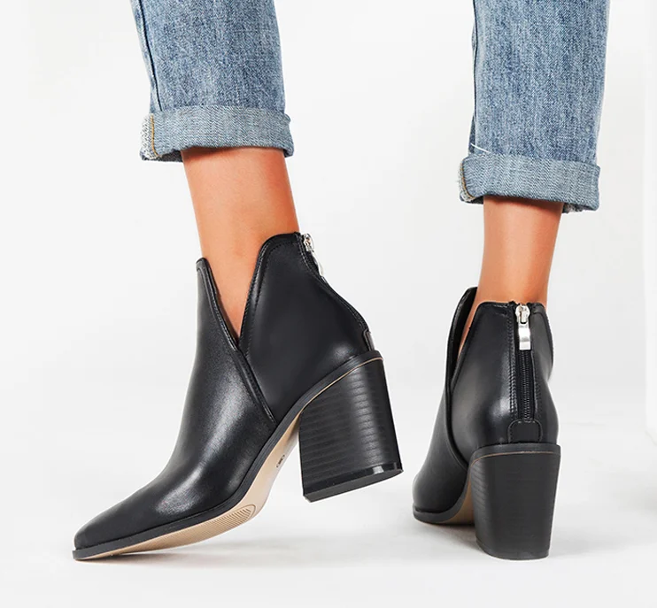 Повседневные ковбойские Полусапоги в западном стиле сезон осень зима женские