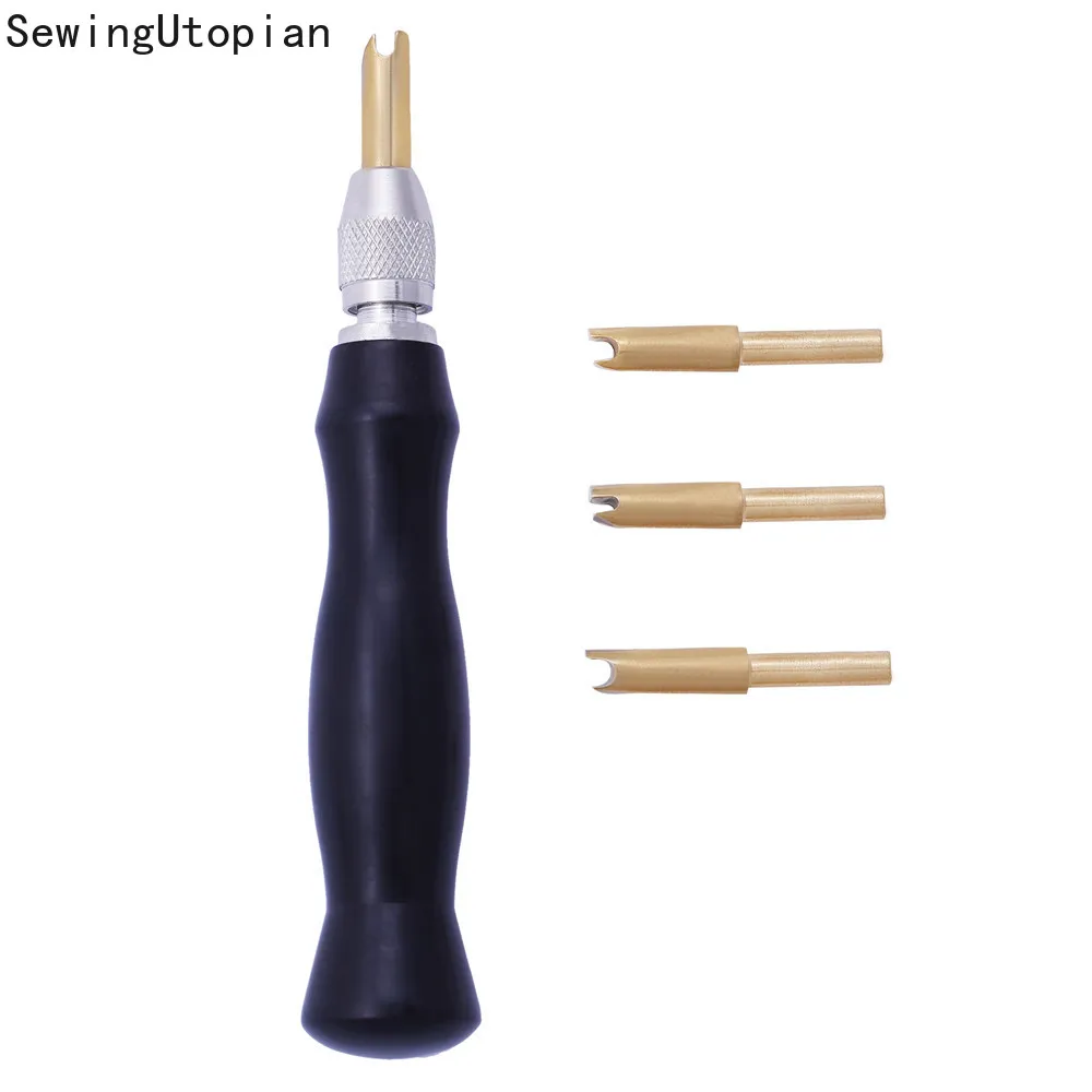 

1 Set Leather Edge Creaser Set with 4 Replaceable Brass Head Craft Press Sealing Machine 2-2.5-3-4mm Leather Tool