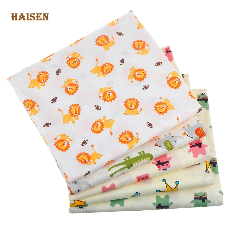 5 шт./лот мультяшная серия льва саржевая хлопковая ткань с принтом Лоскутная