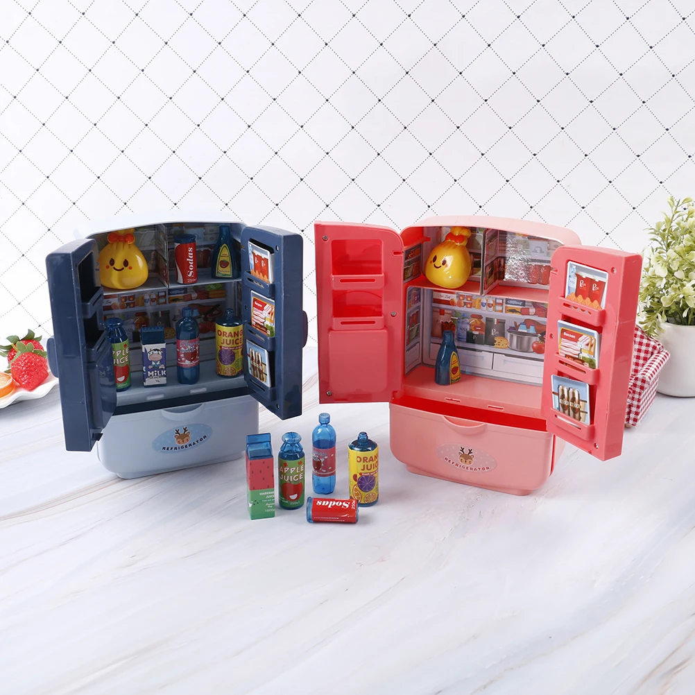 

Детский игровой дом, игрушки, имитация холодильника, двойная дверь, развивающая детская маленькая бытовая техника, умный холодильник, игруш...