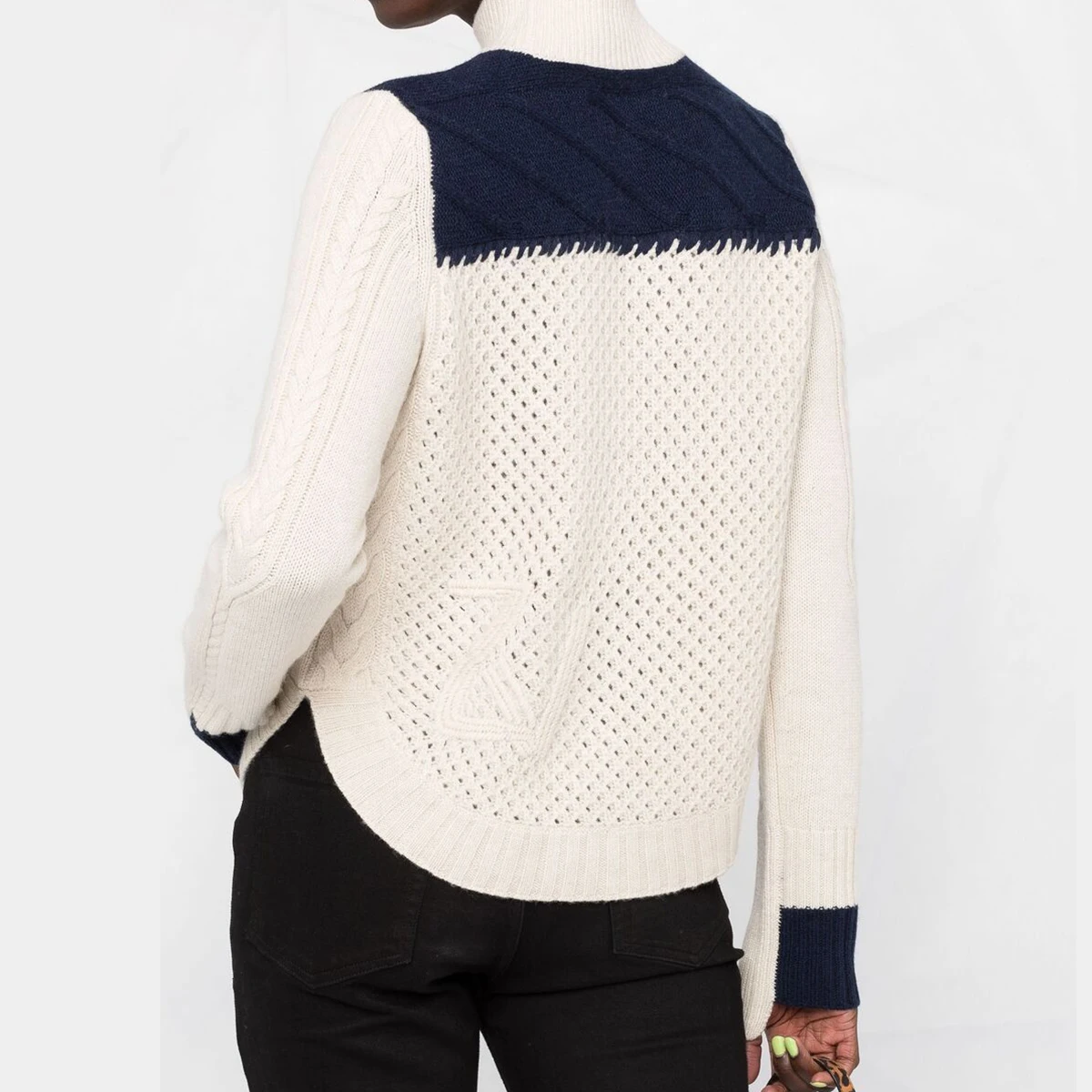 

Patchwork Cashmere Sweaters Woman Winter Long Sleeve Side Split Retro Pullover Casual Vintage Classic Sweaters Tops 2021