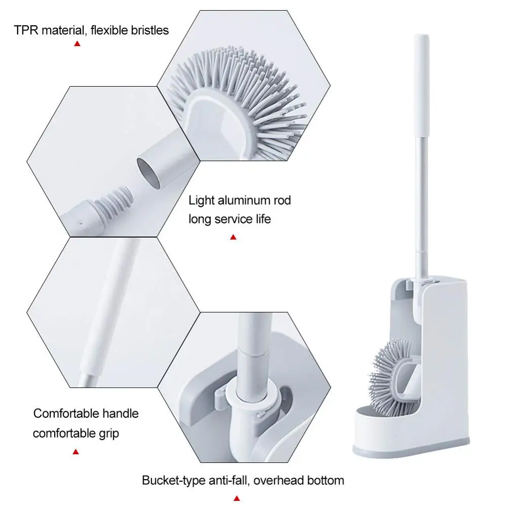 Щетка для унитаза без мертвых углов щетка мытья длинная ручка Силиконовые мягкие