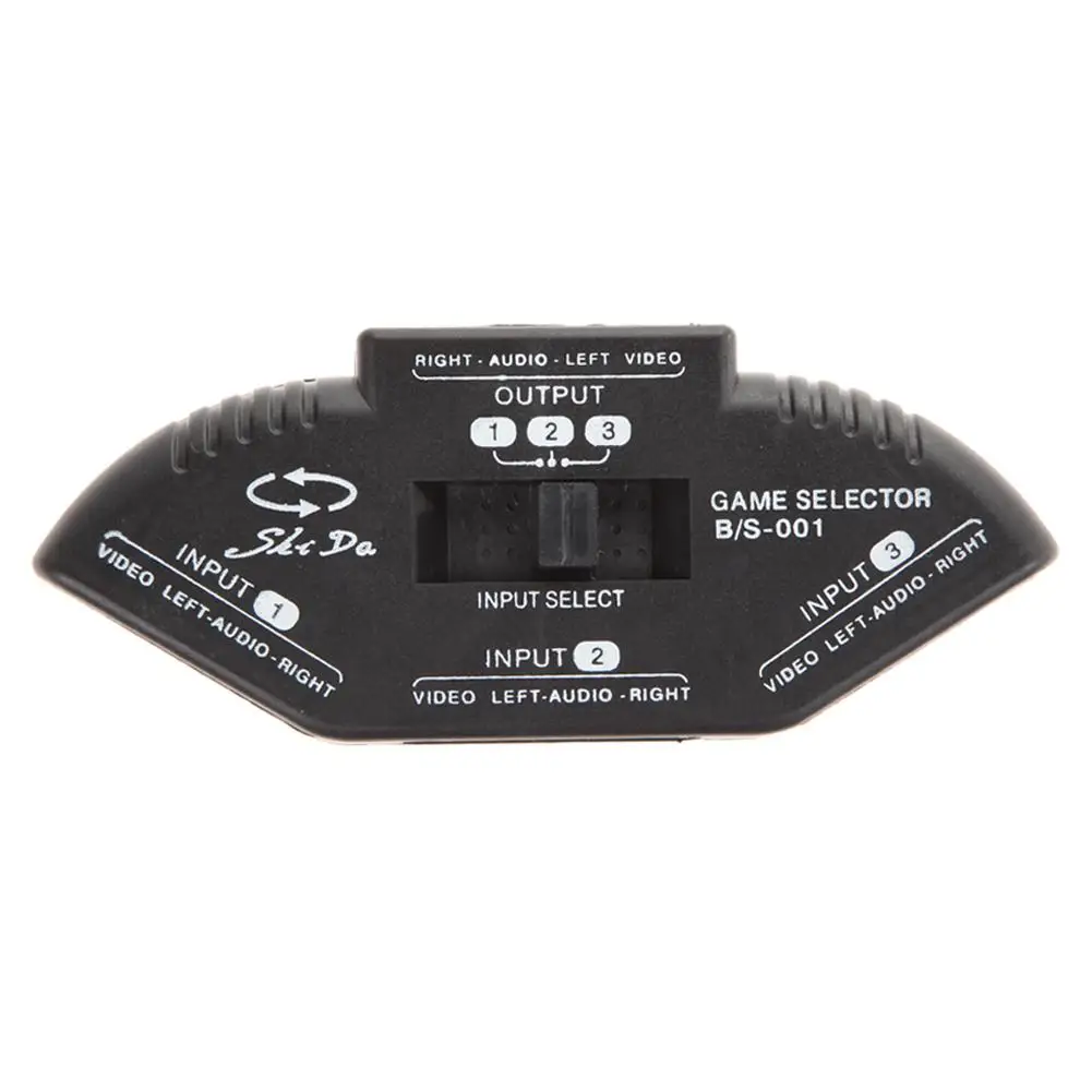 3-Way Audio Video AV RCA Black Switch Selector Box Splitter with/3RCA Cable for XBOX DVD PS2 | Электроника