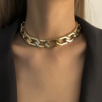 punk chunky cuban thick chain necklace for women male new design twisted acrylic leopard print choker necklace statement jewelry