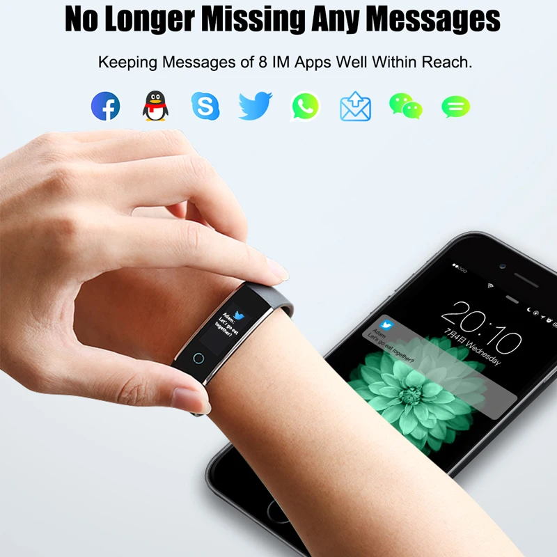 Смарт часы C20 IP68 водонепроницаемый смарт браслет спортивный монитор сердечного