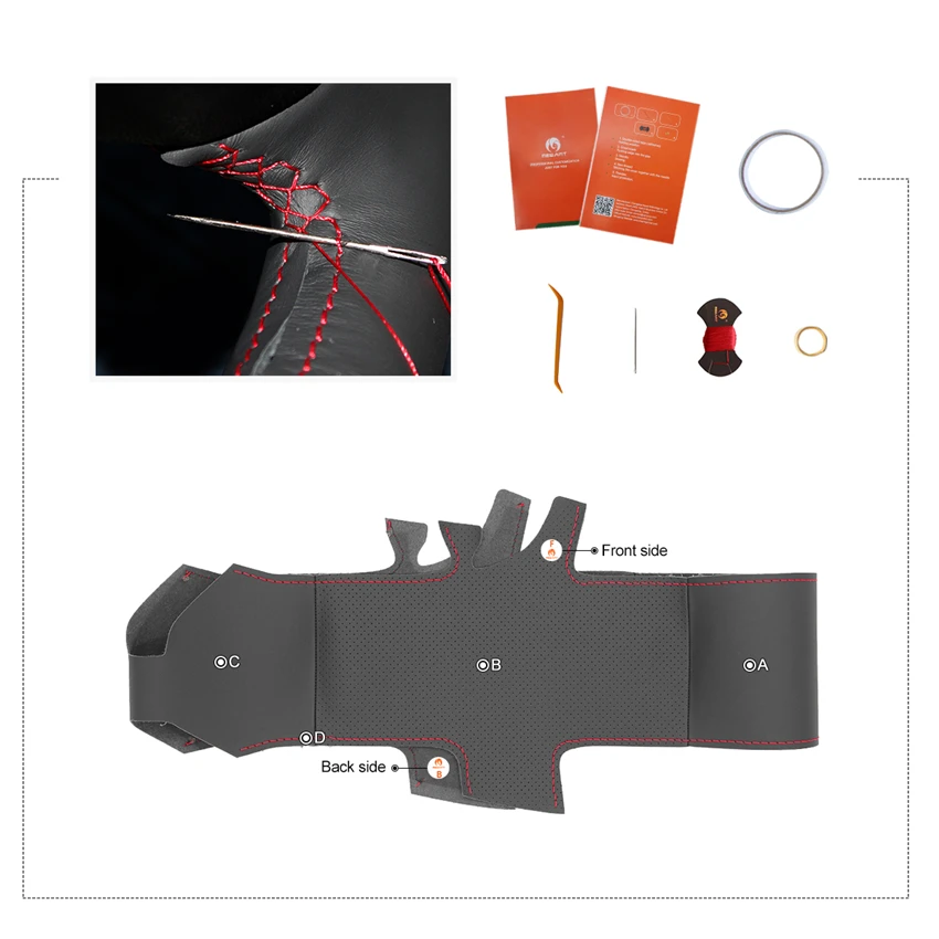 Черный чехол рулевого колеса автомобиля MEWANT из искусственной кожи для Smart Fortwo 2009