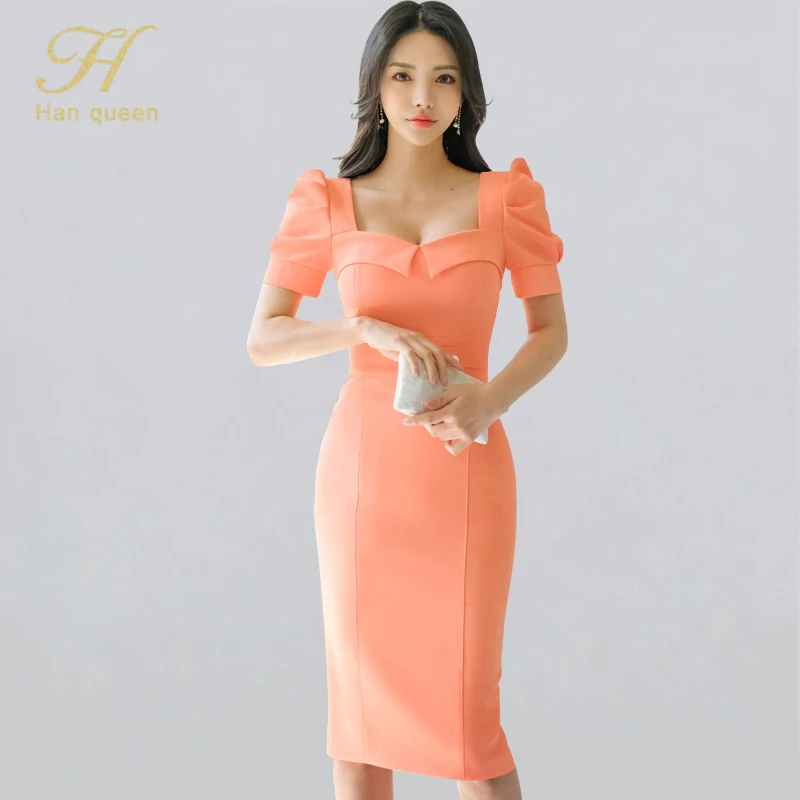 Женское облегающее платье карандаш H Han Queen Элегантное повседневное офисное