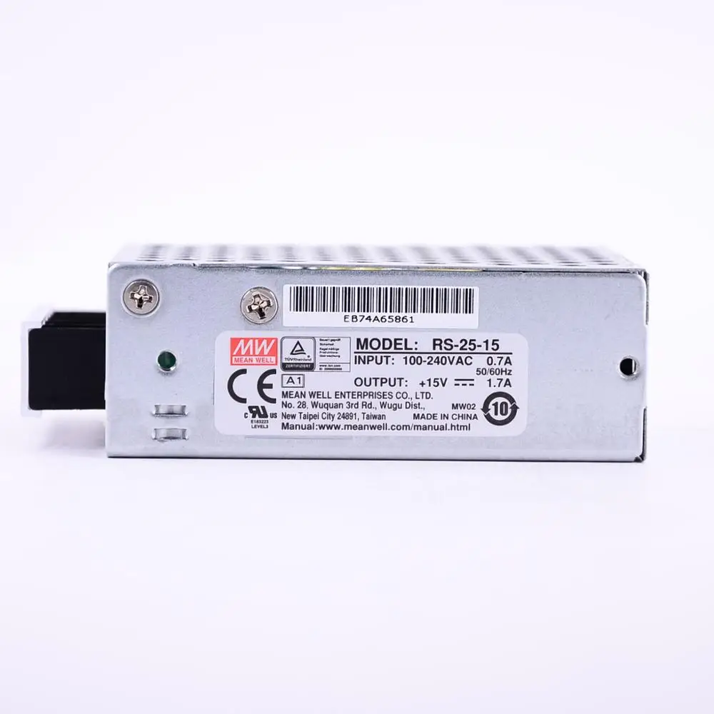 Mean Well RS-25-15 AC/DC 25 5 W/1.7A/15V единичный выход импульсный источник питания