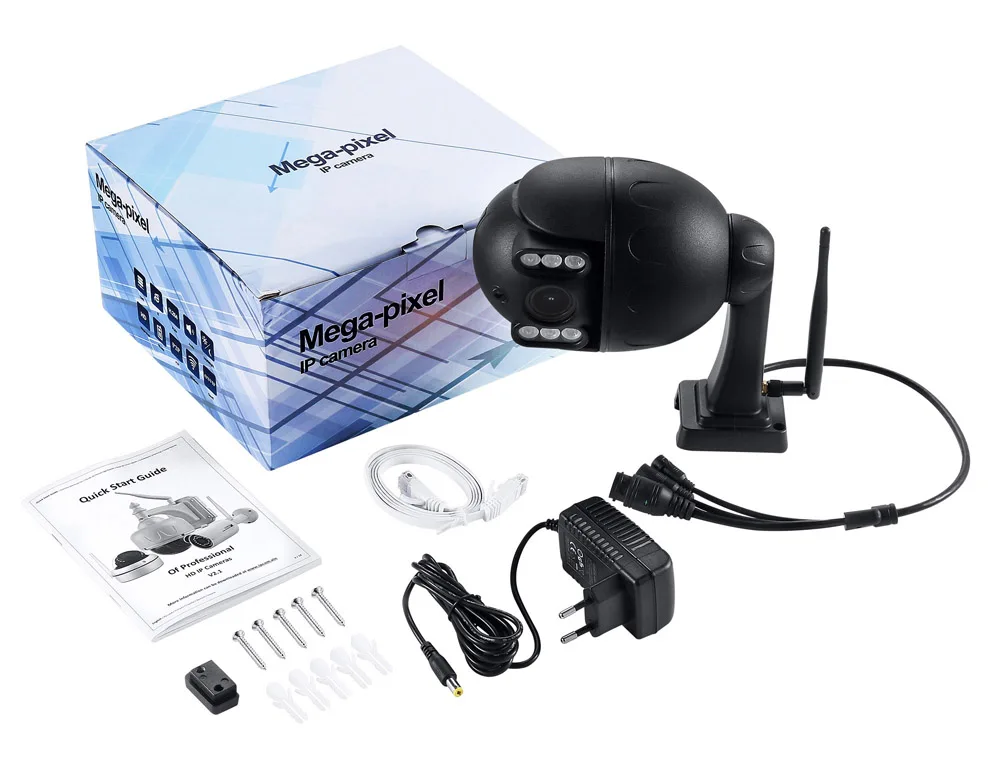 5MP 1080P WiFi PoE IP PTZ IP Камера 5X Оптический зум P2P Беспроводной 2-полосная Аудио Открытый Водонепроницаемый купол черный Ночное видение ИК 50 м H265