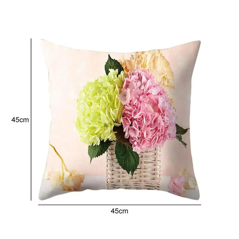 

Rose Flowers Cushion Cover Nordic Style Wedding Decoration Throw For Home 45*45cm Pillow Peach Bed Skin Sofa Car SofaPillow R9H0