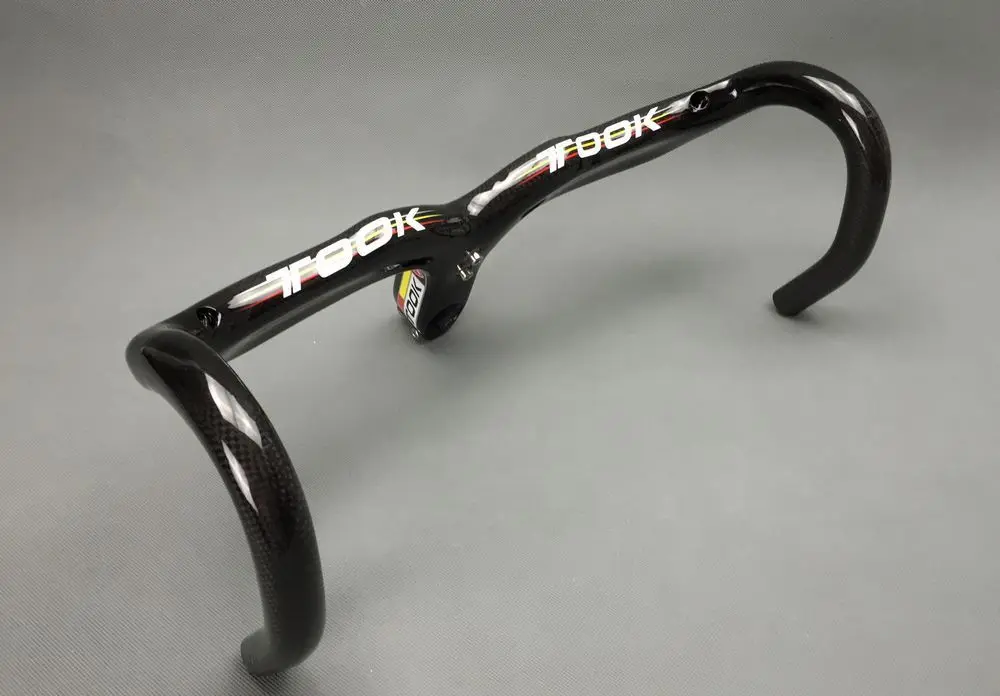 

TAKEN road bike bicycle bending handle integrated glossy 3K full carbon fiber anti-drop handlebar for 28.6x400/420/440mm