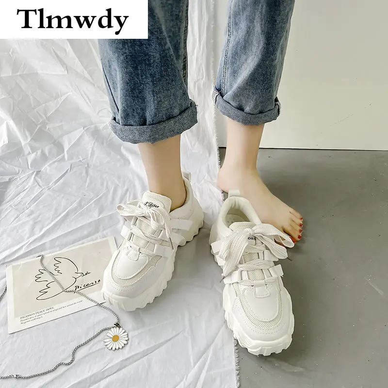 

Women's Shoes Spring 2021 New Breathable Thick-soled Father Shoes Women's Shoes Comfortable Sneakers Casual Vulcanized Shoes
