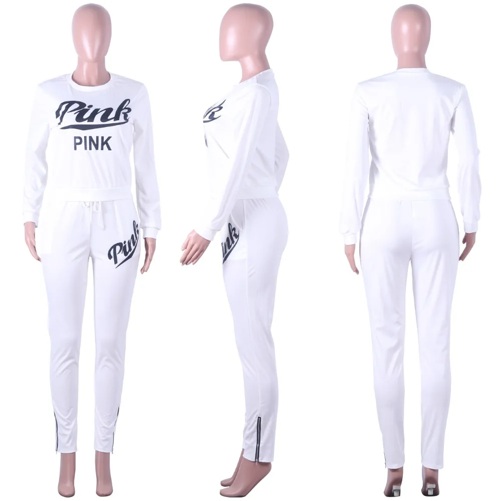 Новая осенняя одежда розового цвета с буквенным принтом комплект из 2 предметов