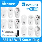 Смарт-розетка SONOFF S26R2 с Wi-Fi, таймером, переключателем, синхронизацией и управлением через приложение EWelink, работает с Alexa Google Home