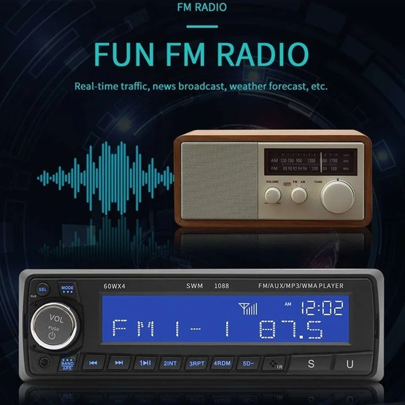 1 Din Авторадио 12 в Bluetooth USB/SD/AUX MP3 плеер Радио Стерео Audios FM Handsfree|MP3-плеер для авто| |