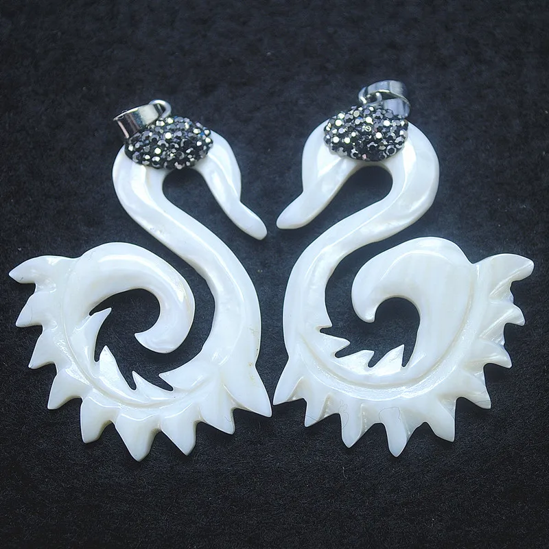 Подвески из натуральной ракушки перламутровые бусины с резьбой аксессуары 50x35 мм