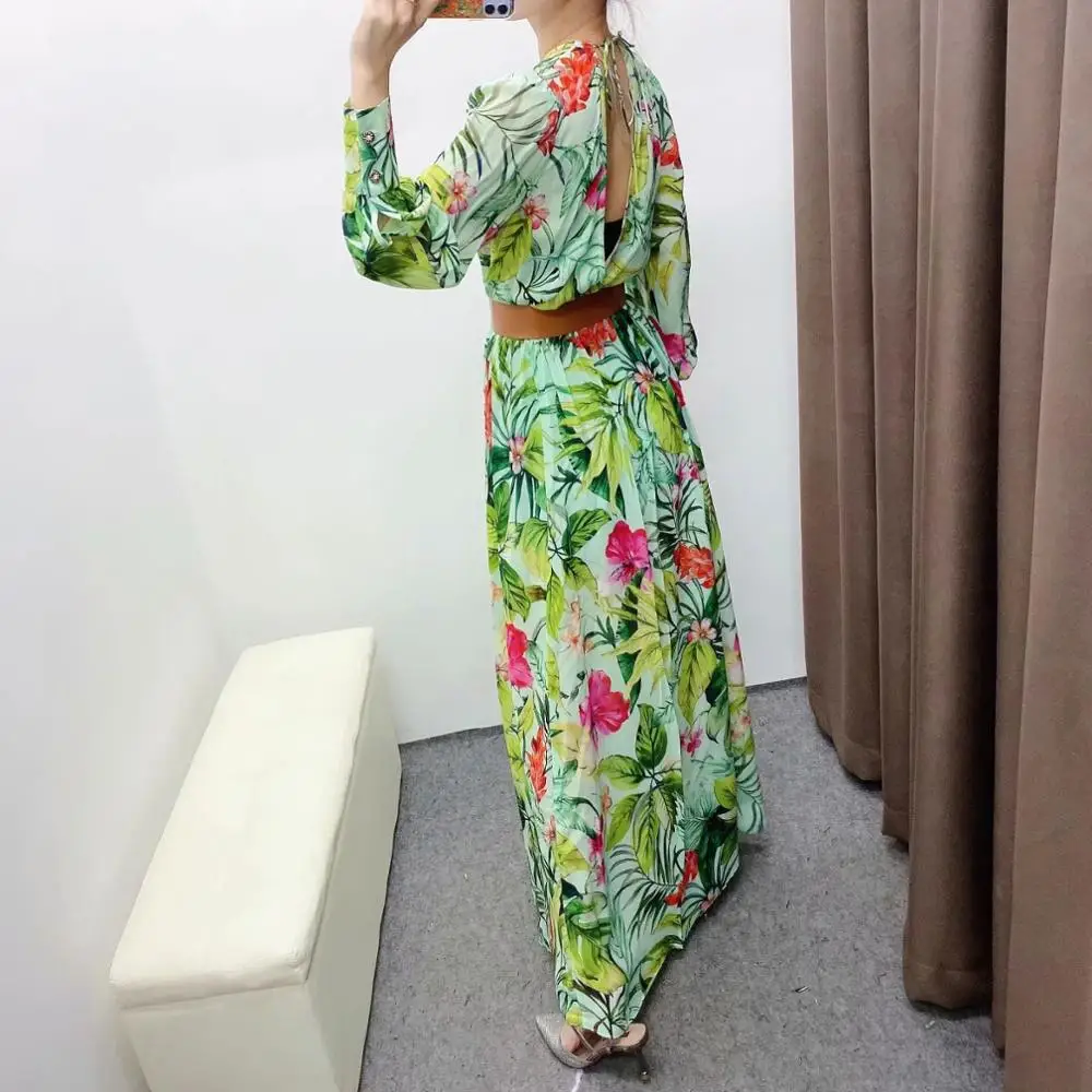 Женское Макси-платье с поясом и v-образным вырезом Элегантное повседневное