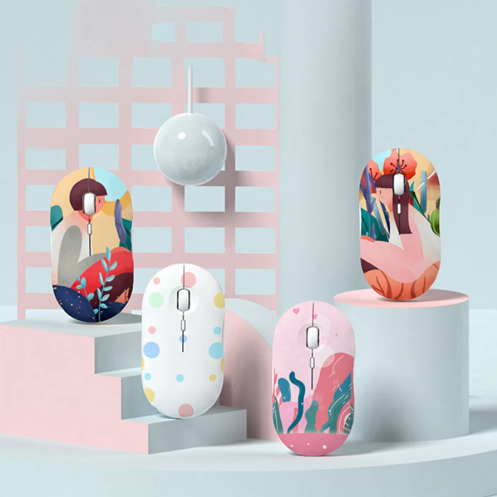 Милая беспроводная мышь 2 4G перезаряжаемая Бесшумная Ультратонкая для Macbook Air Pro