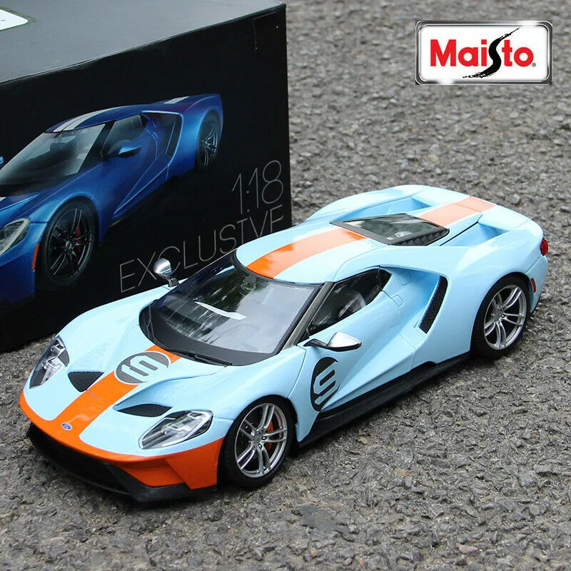 

1:18 2017 Ford GT GULF #9 Super Sports Car Alloy Luxury Vehicle Diecast Pull Back Car Goods Model Toy Collection