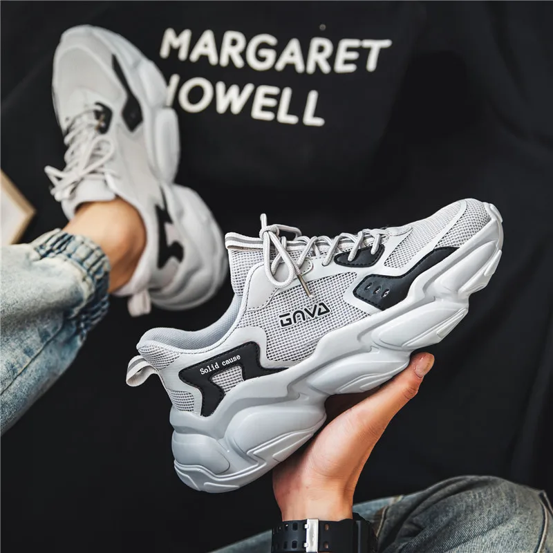 

Stylish Summer Shoes Men Casual Sneakers Male Platform Chunky Footwear Lace Up Walking Shoes Man Erkek Ayakkabi Dropshipping