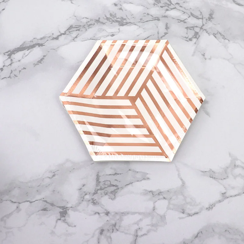 7inch plate 8pcs Золотая фольга мрамор одноразовые посуда бумажные тарелки для вечеринки чашки, ребенок, душ бумага для питья соломинки свадебные принадлежности - Цвет: 7inch plate 8pcs
