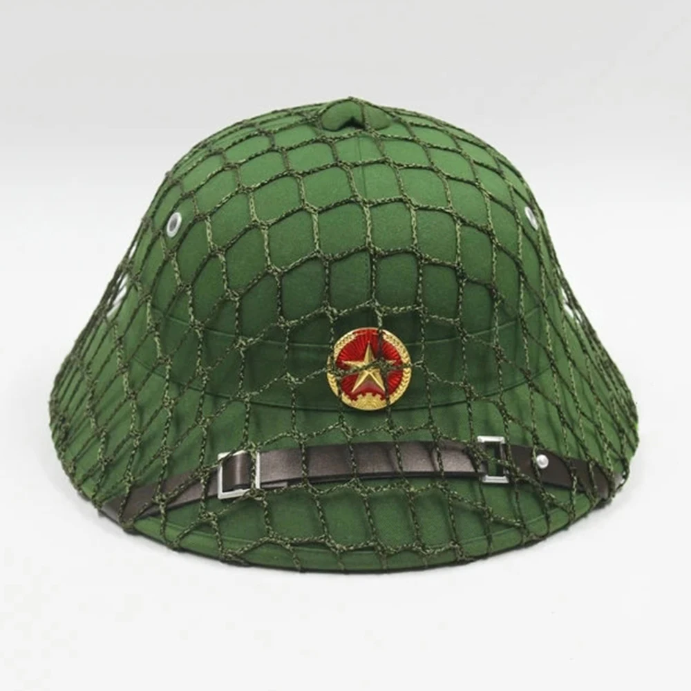 Vietnam War General Cap Army NVA Vietcong VC Pith Helmet Sun Hat Movie Prop Red Star Badge net | Тематическая одежда и