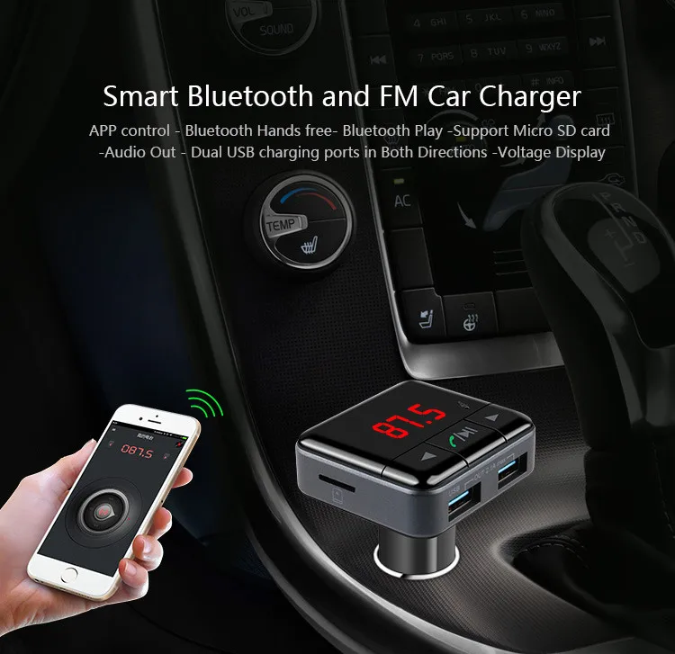 Новейший беспроводной автомобильный комплект громкой связи Bluetooth mp3-плеер
