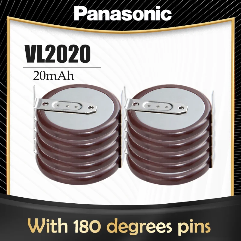 10 шт. Panasonic VL2020 VL 2020 3 в 20 мАч перезаряжаемая литиевая батарея с 2 контактами