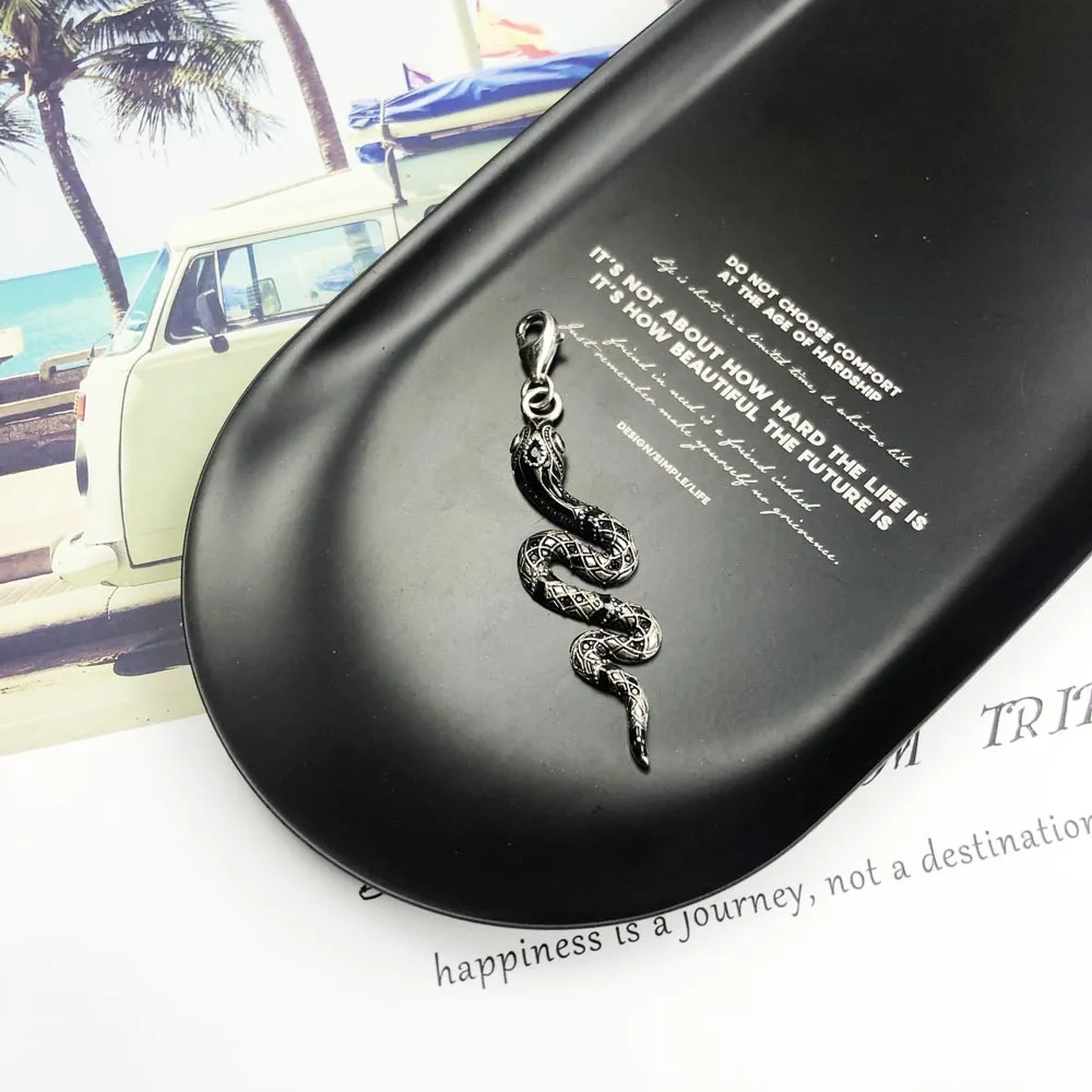Черные Подвески в виде змеи Клубные ювелирные изделия европейском стиле для