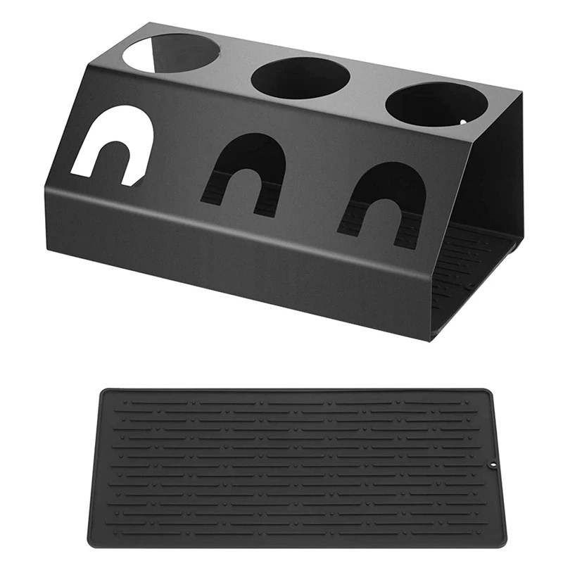 

Premium Bottle Holder for Soda Stream Bottles Made Of Stainless Steel, Triple Drip Holder, with Drip Mat