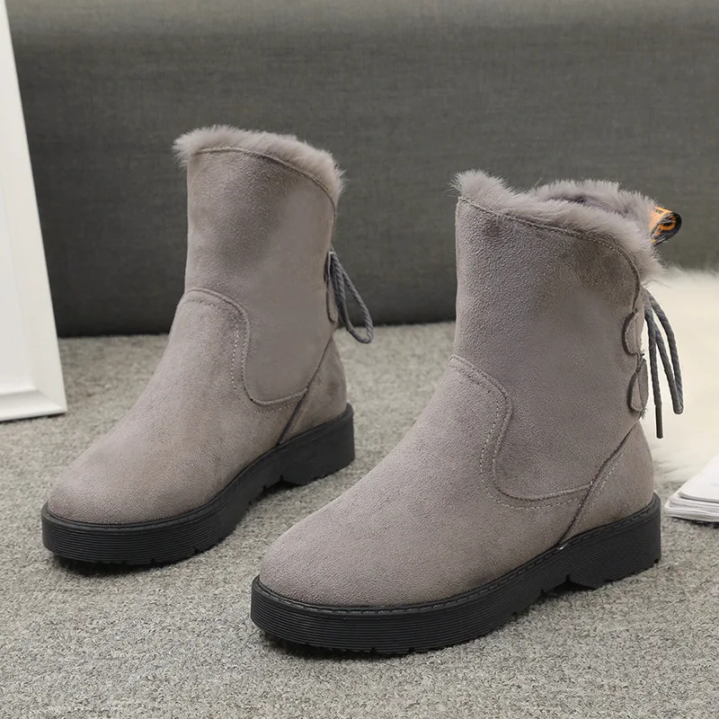 2019 г. зимние модные замшевые кожаные ботинки женская обувь черного цвета