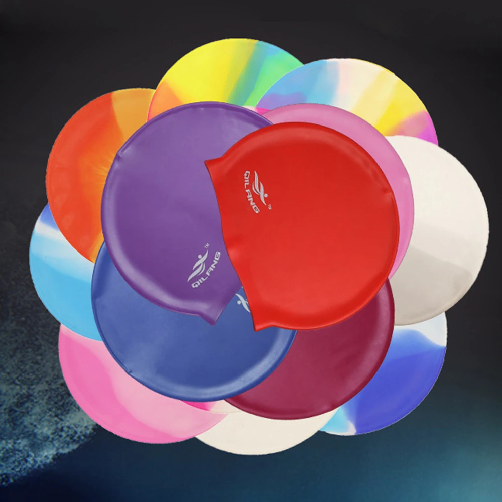 ZAFILLE Women's Swimming Cap Silicone Ear Protection Waterproof Hat For Pool Colorful Bathing Swim Caps Accessories |