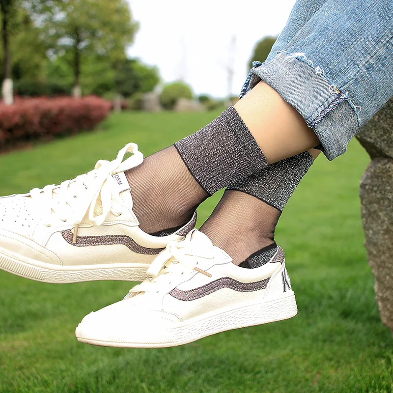 Японские панковские женские шелковые носки прозрачные корейский стиль милые