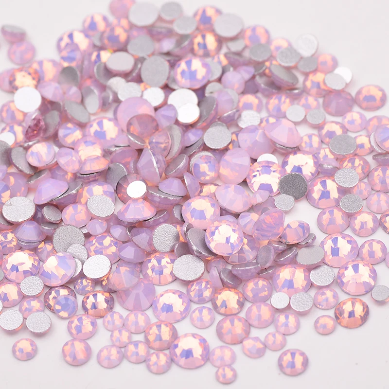 JUNAO Mix Size Opal Green Glass Nail Rhinestone Sticker Art Decoration Round Crystal Stone Flatback Strass For Crafts | Дом и сад