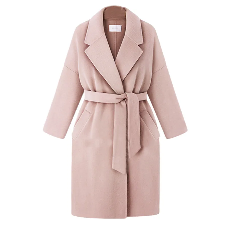 Женское пальто с регулируемой талией Осеннее/зимнее в минималистическом стиле