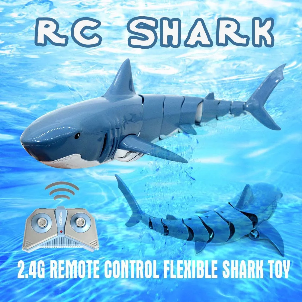 

2,4G 4-канальная имитация радиоуправляемой акулы, плавательный бассейн, водная игрушка с дистанционным управлением, Акула, Кит, морская жизнь,...
