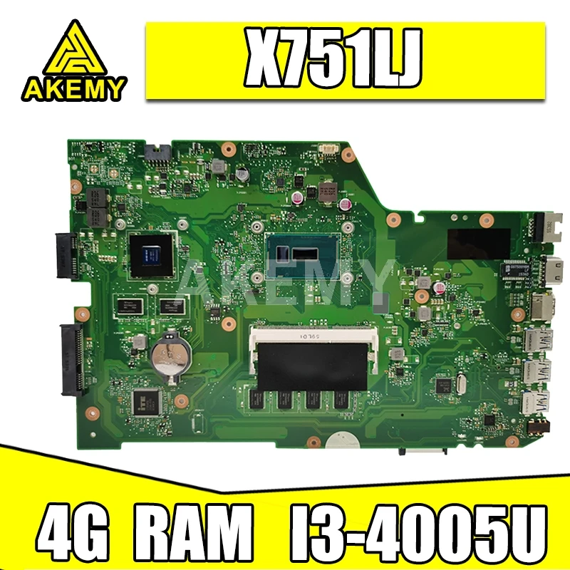 

X751LJ GT920M 4G-RAM/ I3-4005U Материнская плата Asus X751LX R752LA R752LD X751LN X751LD X751LJ A751L материнская плата для ноутбука