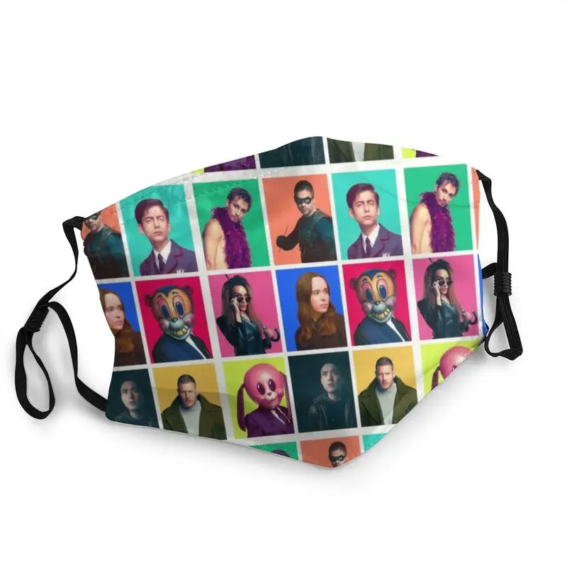 

The Umbrella Academy Character Collage Mouth Face Mask Adult TV Show Mask Men Women Anti Haze Protection Cover Respirator Muffle