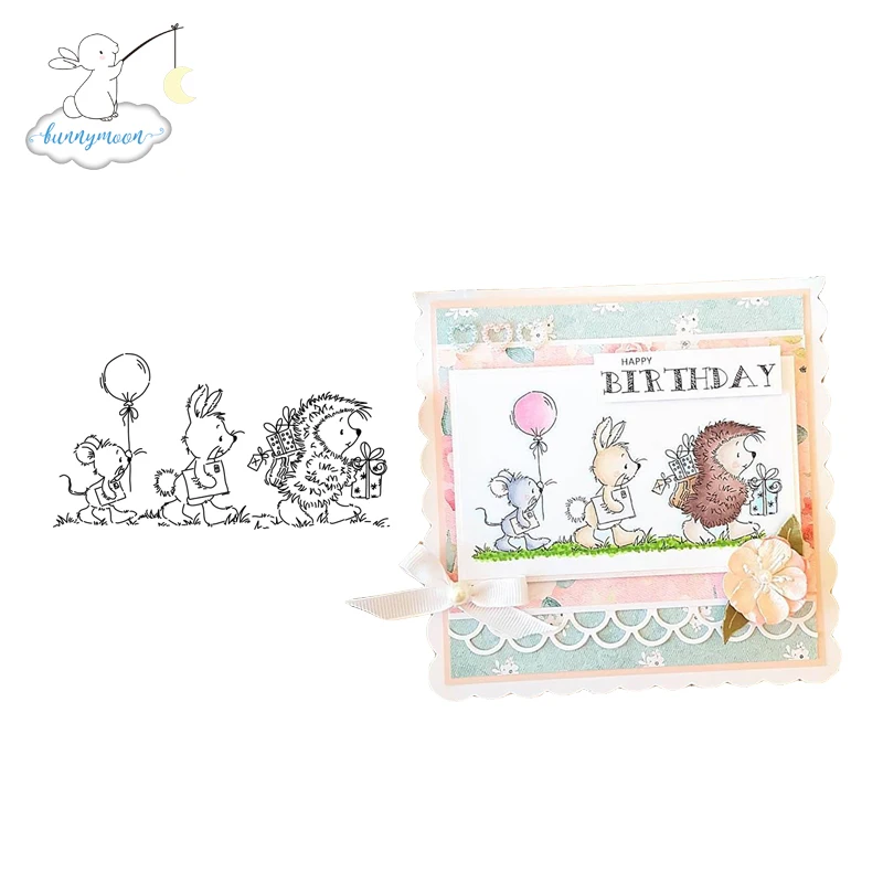 CH Ежик и Кролик силиконовый штамп трафарет с тиснением для скрапбукинга ремесло