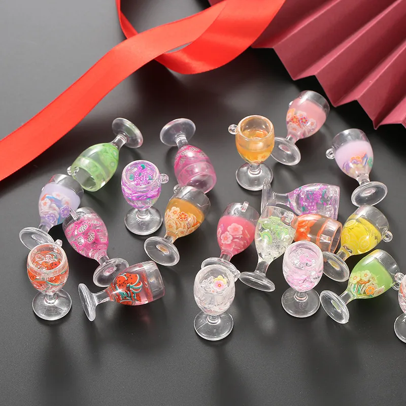 

Pendant Charms 3D Transparent Glass Sweet Candy Drink Cup Resin Pendants Earring For Jewelry Making DIY Necklace Accessories