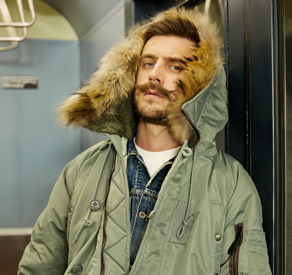 

Winter N3B American Vintage Jacket Fur Sherpa Collar Thicken ma1 Jacket Cotton-Padded Waterproof Veste Americaine