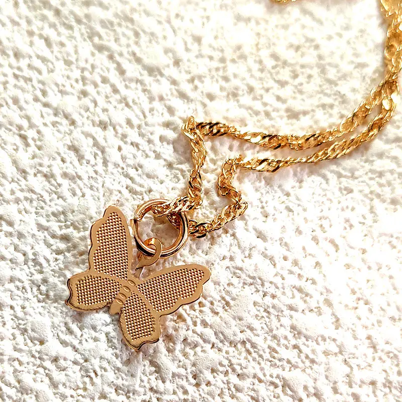 JJFOUCS новая мода подвеска бабочка ожерелье женское золотого и серебряного цвета