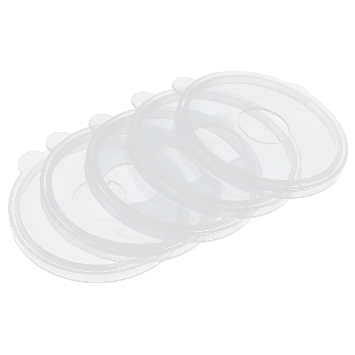 

5 BPA-Free Clear Plastic Lids Non Splash Drinking Cup Caps with Hole Reusable Leak Proof Coffee Tea Mug Covers Cups Accessories