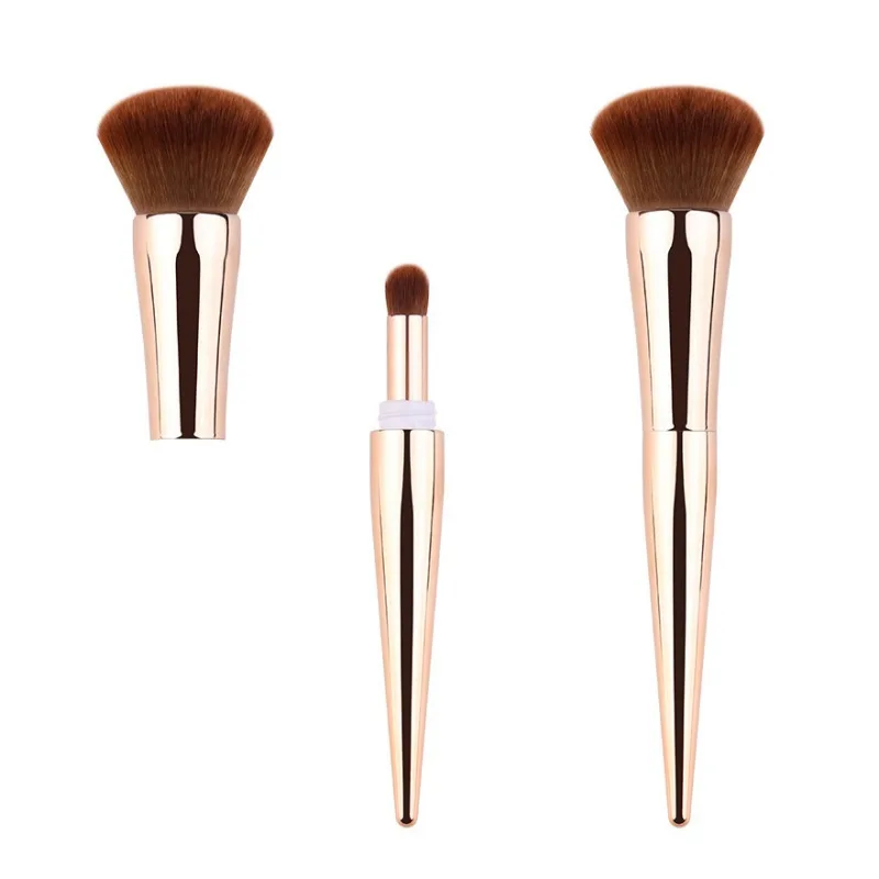 Gold 4 in 1 Foundation Makeup Brushes Makeup Tool Eyebrow Eyeliner Powder Concealer Makeup Cosmetics Tools - Handle Color: Gold