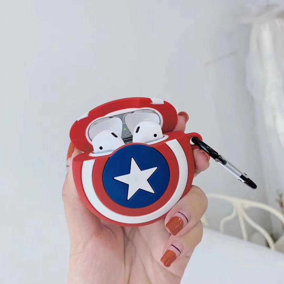 350 3D чехол для наушников Airpods 2 чехол силиконовый милый кот аниме мультипликационные наушники чехол для Apple Air pods 1 чехол для наушников кольцо - Цвет: 350