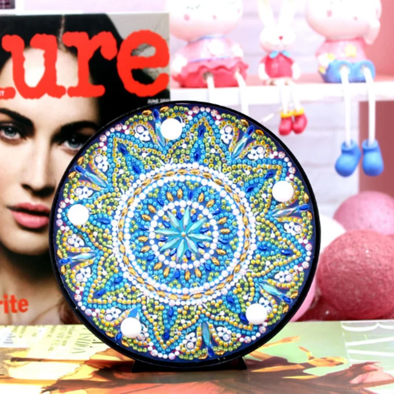 Сделай сам алмазная живопись мандала форма диска ночник светильник Полный алмаз
