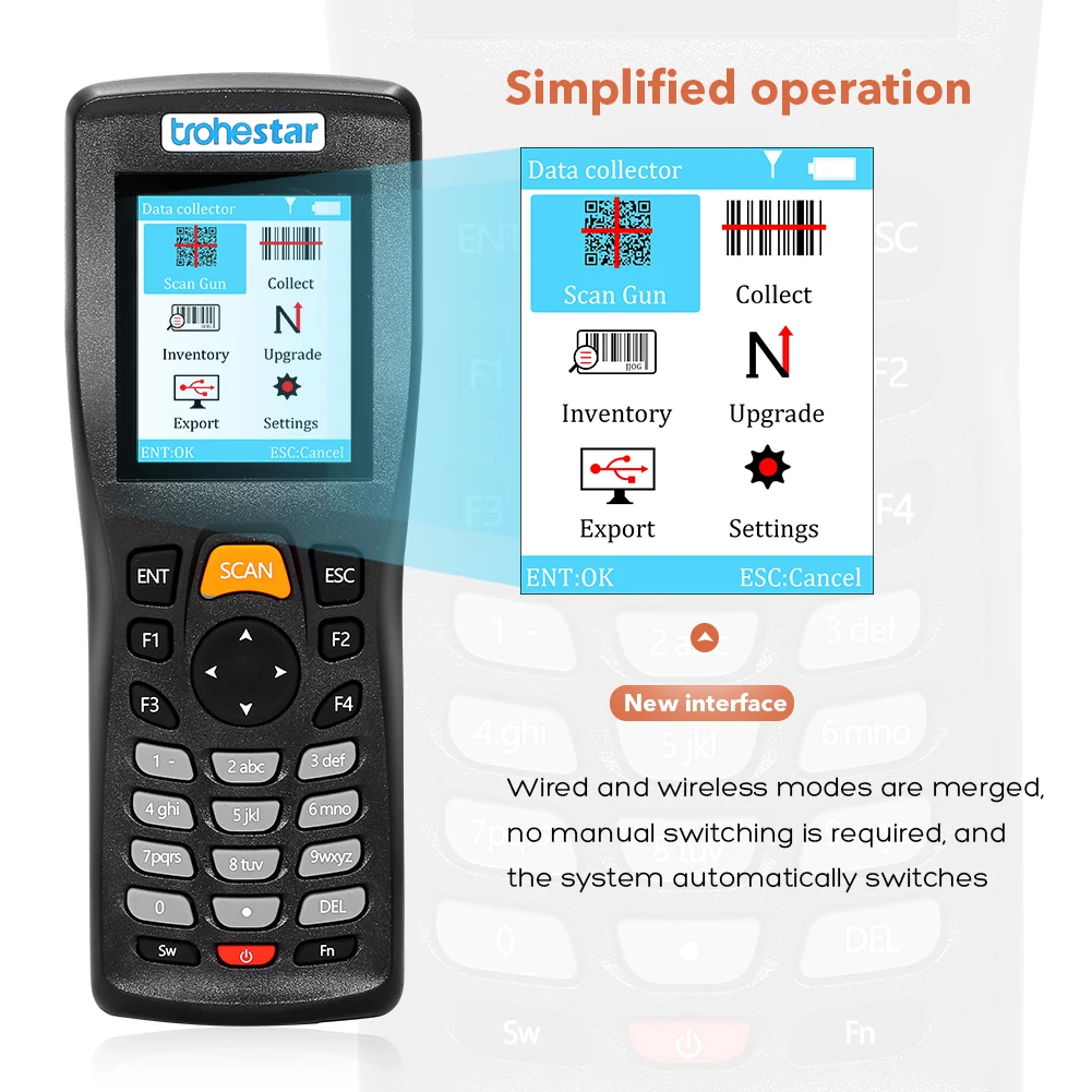 Беспроводной сканер штрих кодов PDT портативное устройство для инвентаризации 1D